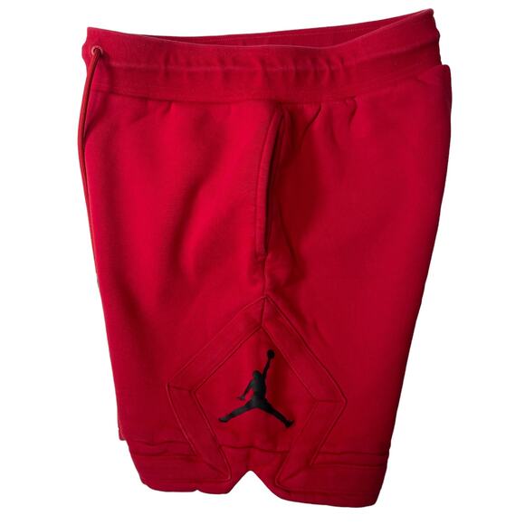 NIKE JORDAN Jumpman Logo Fleece Shorts Men's Small Red Drawstring Std-Fit READ* - Picture 5 of 14